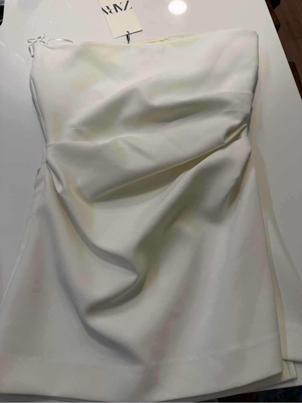 Zara Cream Strapless top